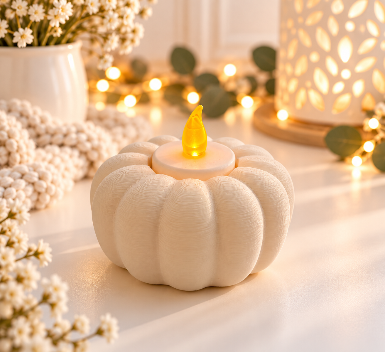 Porta Velas de Abóbora (LED)